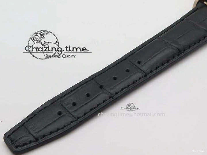 MIROTIME 1103 Portofino Chrono RG White Dial on Black Leather Strap A Vibrant 7385